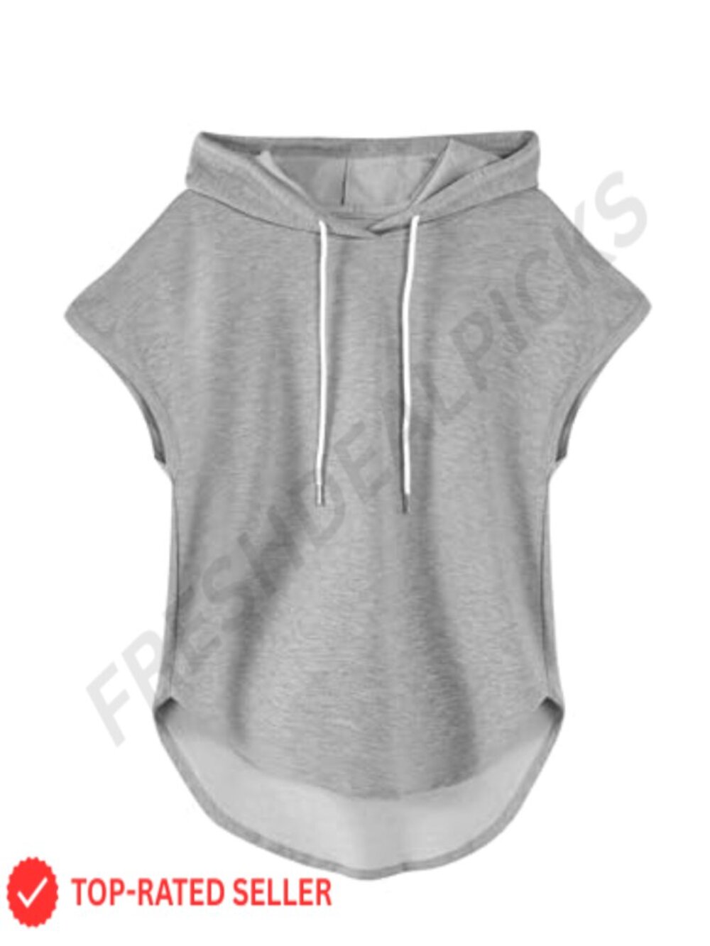 Sleeveless Hooded Tank Top Women Workout Cap Sleeve High Low Hem Summer